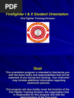 Fire Fighter I and II First Class Orientation