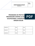 Programa Prevencion y Proteccion Contra La Exposicion Ocupacional A Radiacion Uv