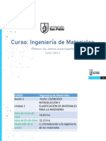 SESIÓN 1 - Introducción A La Ingeniería de Los Materiales