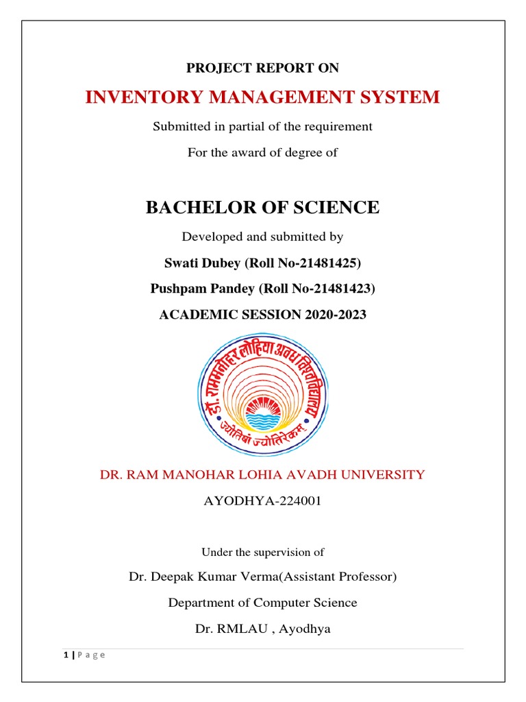 Inventory Management System Project Pdf