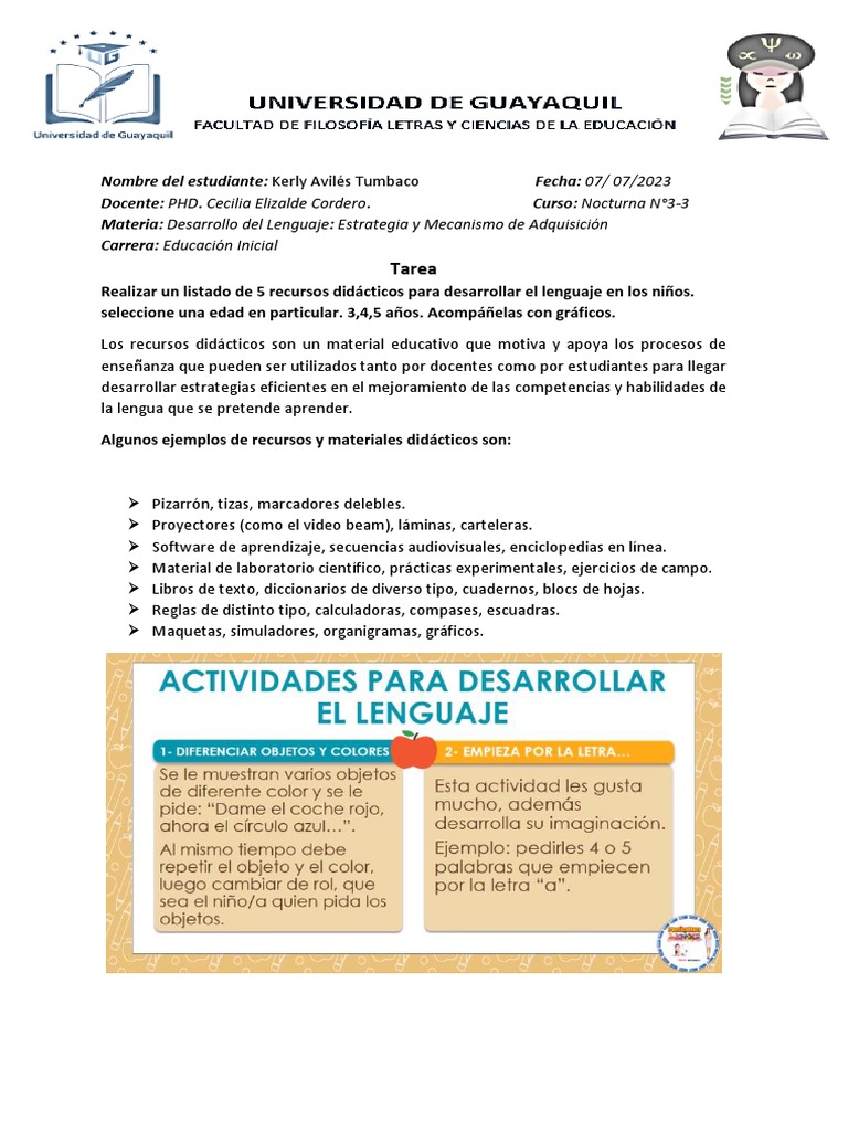 Recursos Didácticos para El Desarrollo Del Lenguaje | PDF | Artes del ...