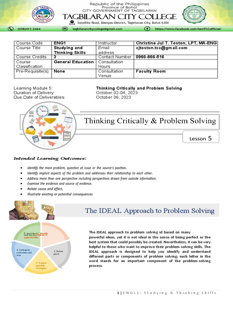 Critical Thinking & Problem Solving Guide | PDF | Hypothesis | Thought