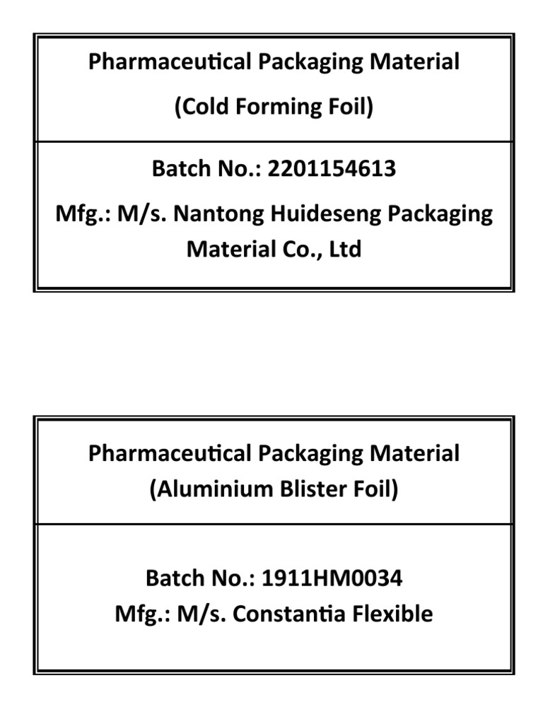 Pharmaceutical Packaging Materials Overview | PDF | Self-Improvement ...