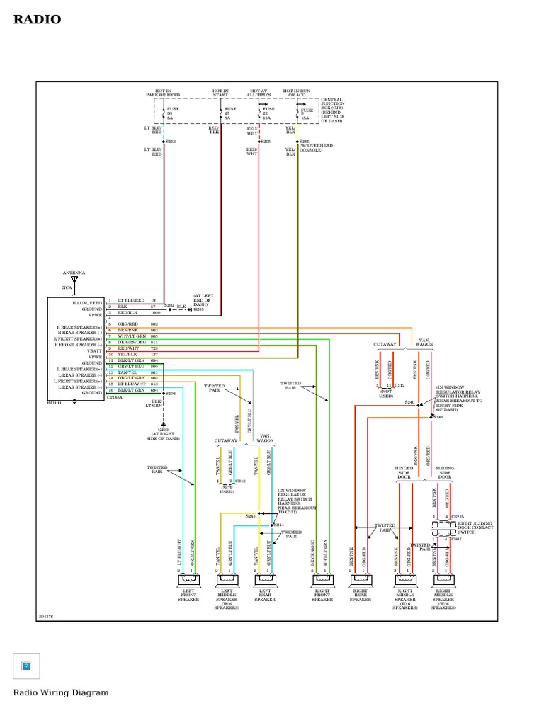 RADIO Ford Cutaway E350 Super Duty 2005 SYSTEM WIRING DIAGRAMS