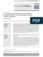 La Evaluación Del Desempeño o de Las Competencias en La Práctica Clínica