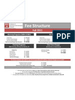 Fee Structure Fall 2011