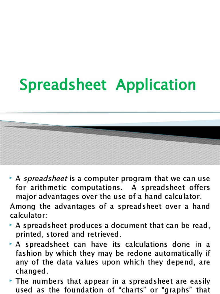 Spreadsheet+Application 1 PDF Spreadsheet Microsoft Excel