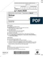 June 2020 QP - Paper 2 (F) Edexcel Biology GCSE