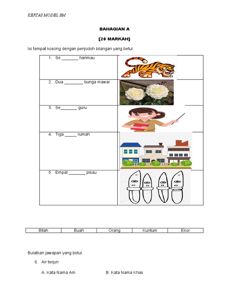 Kertas Model Peperiksaan - Tahun 4 | PDF