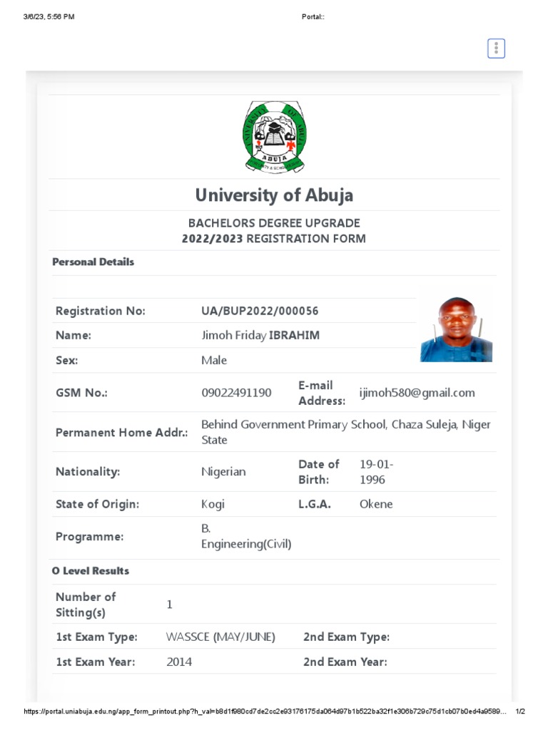 Jimoh Bdu Application Form | PDF