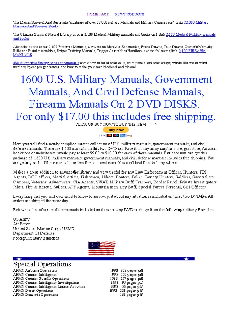 1600 U.S. Military Manuals, Government Manuals Download Free PDF