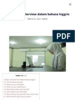 Materi Job Interview Dalam Bahasa Inggris - ETK JOGJA - 081901685253