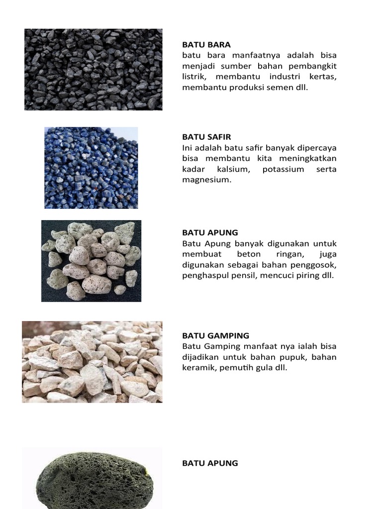 Manfaat Berbagai Jenis Batu | PDF | Griya & Taman