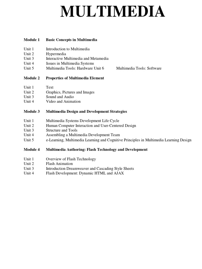 MULTIMEDIA PDF Multimedia Computer Science