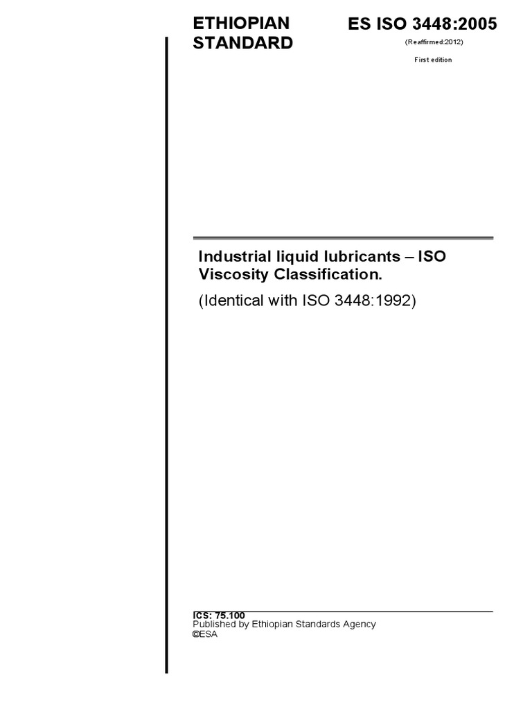 Es Iso 3448 2012 4 PDF Free PDF Viscosity Liquids