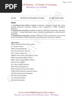 Unit 3, Novel Drug Delivery Systems, B Pharmacy 7th Sem, Carewell Pharma