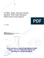Solar Thermal Central Receiver Pilot Plant Receiver Performance Final Report