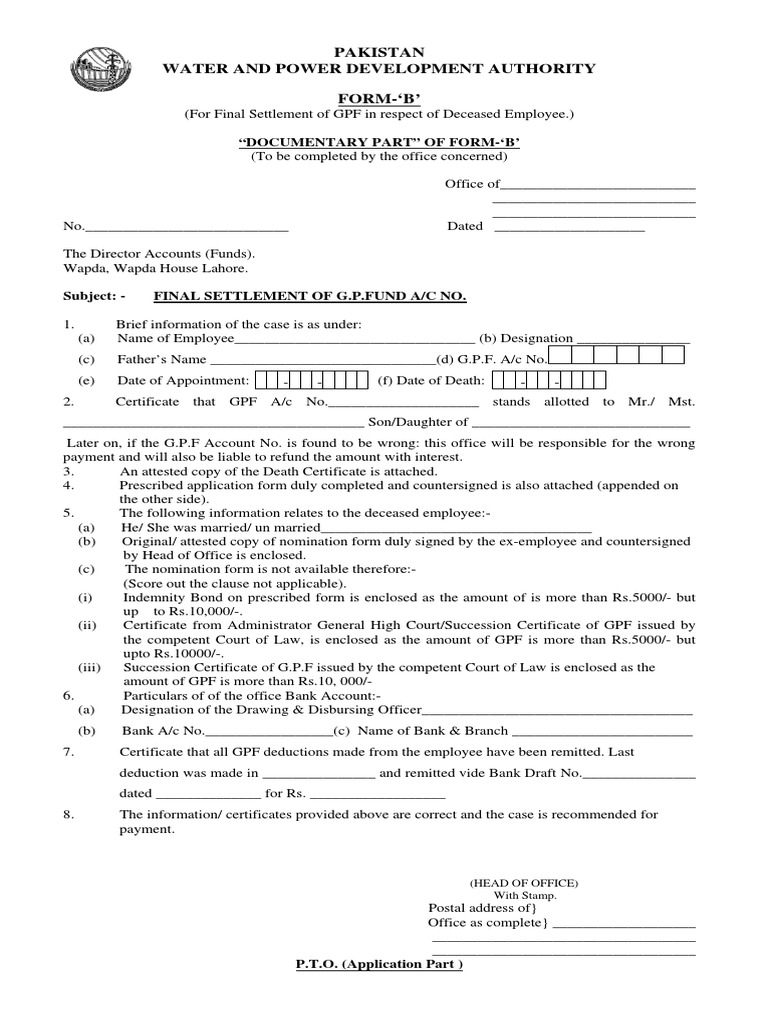 Gp fund form b pdf government private law