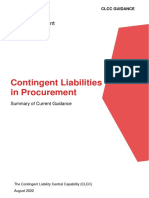 Contingent Liabilities in Procurement Summary of Current Guidance