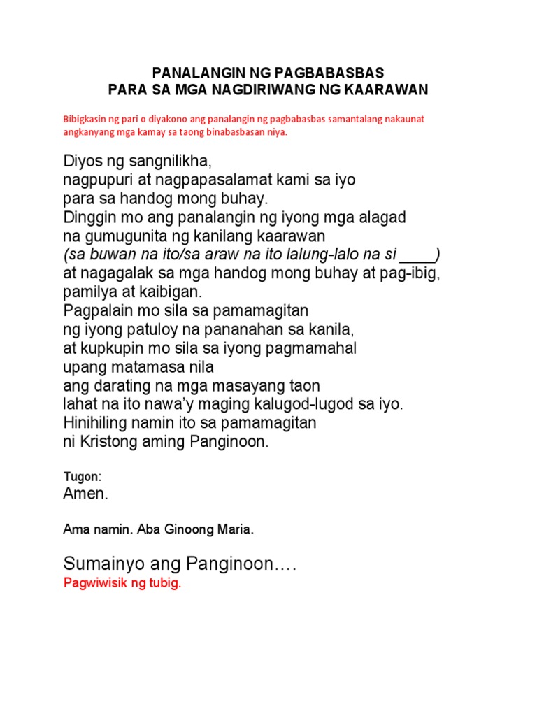 Pagbabasbas Sa May Kaarawan | PDF