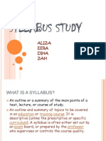 Syllabus Study: Aliza Eera Diha ZAH