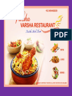 Varsha Restuarant Menu Card Telugu - 1