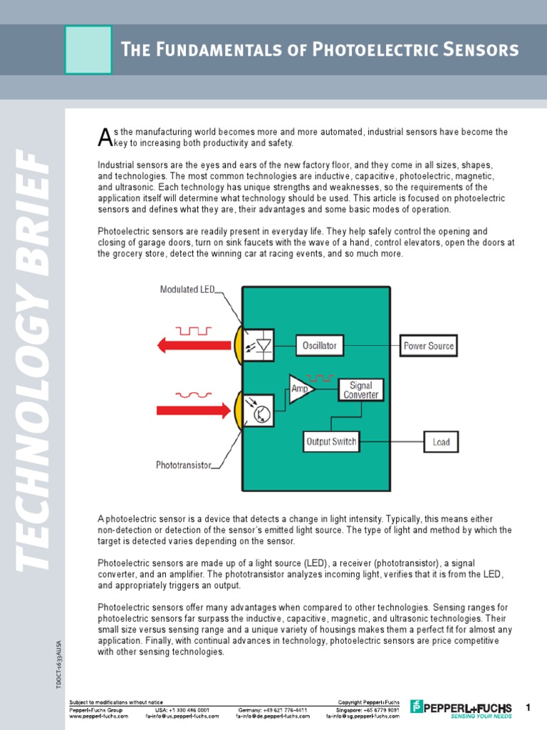Overview of Photoelectric Sensors | PDF | Optical Fiber | Infrared