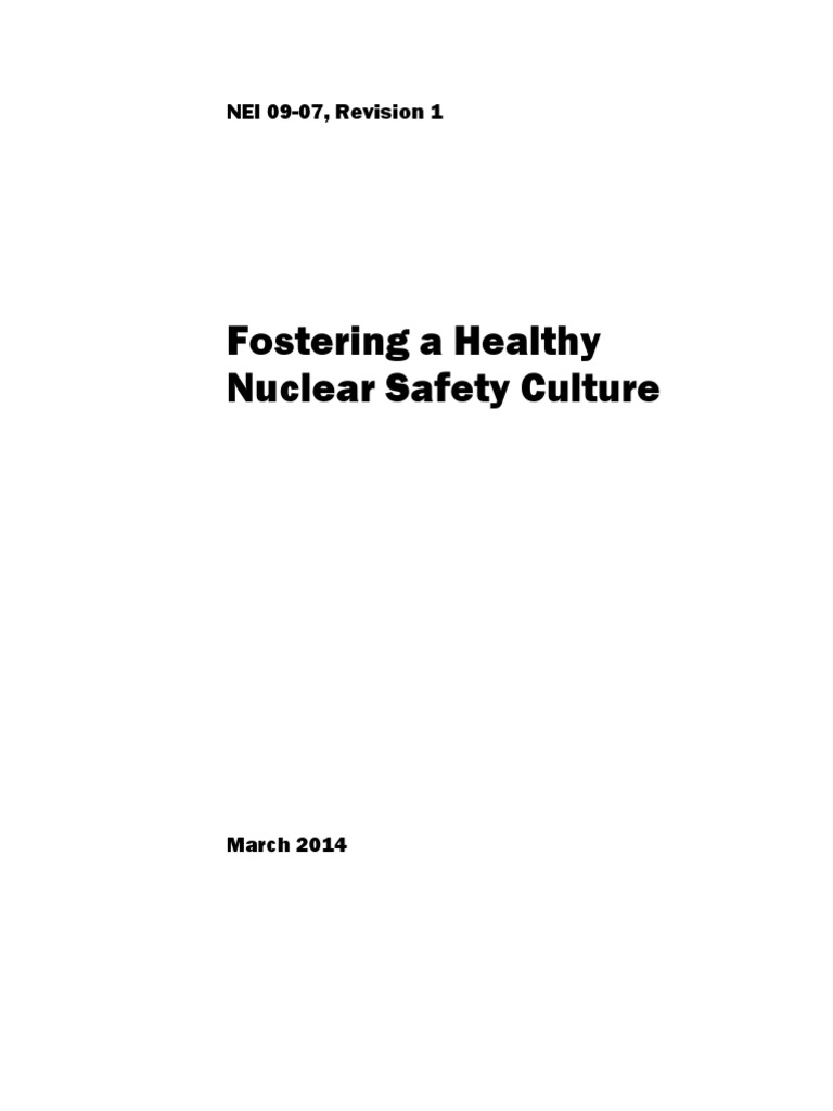 NEI 0907 Safety Culture Rev 1 PDF Nuclear Safety And Security