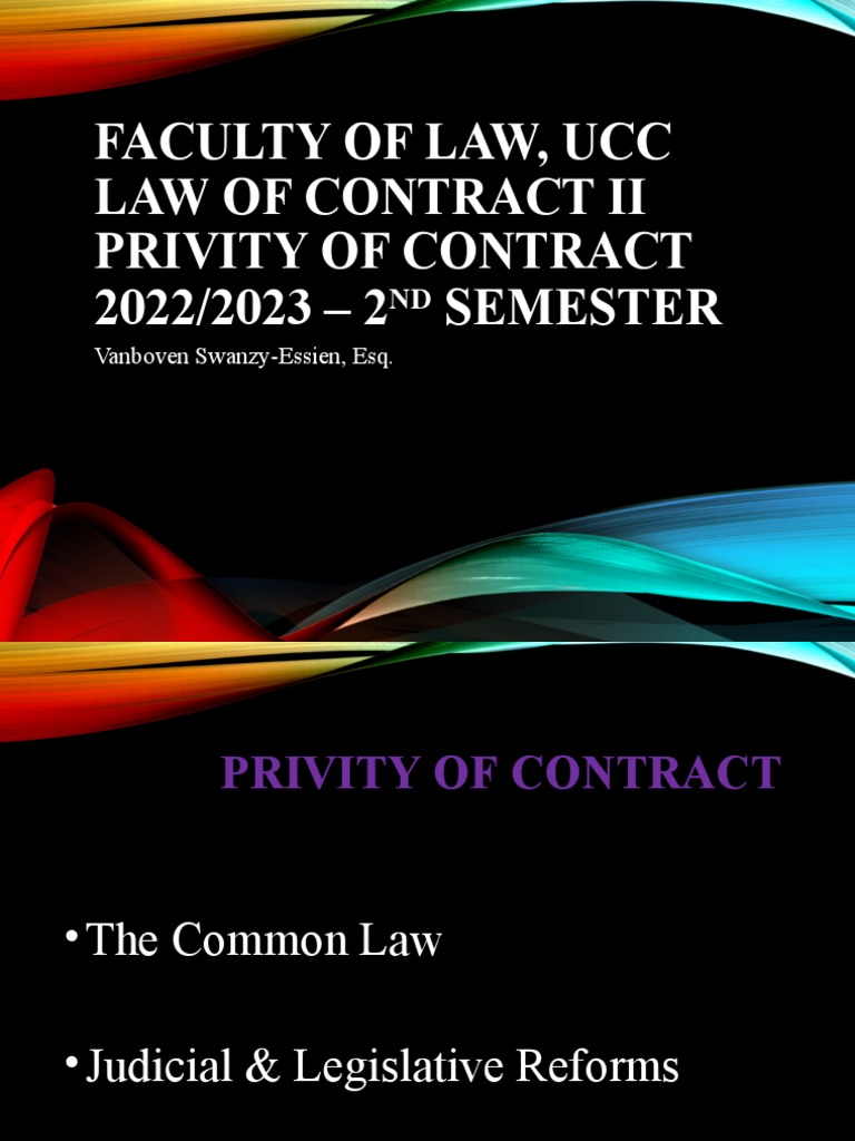 Privity Of Contract In Ghana Overview Pdf Contract Law Civil Law