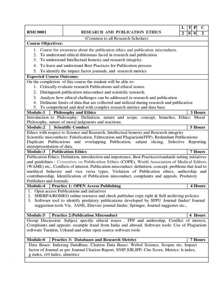 Syllabus rmc0001 research publications ethics pdf