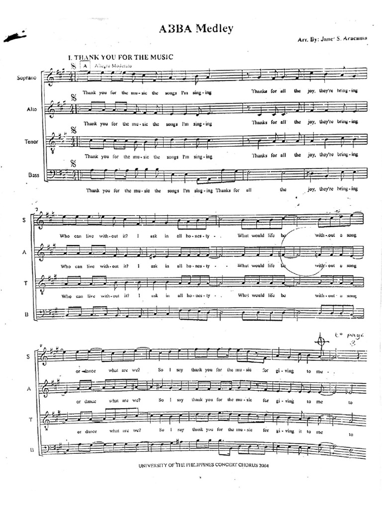 Abba Medley Satb Pdf