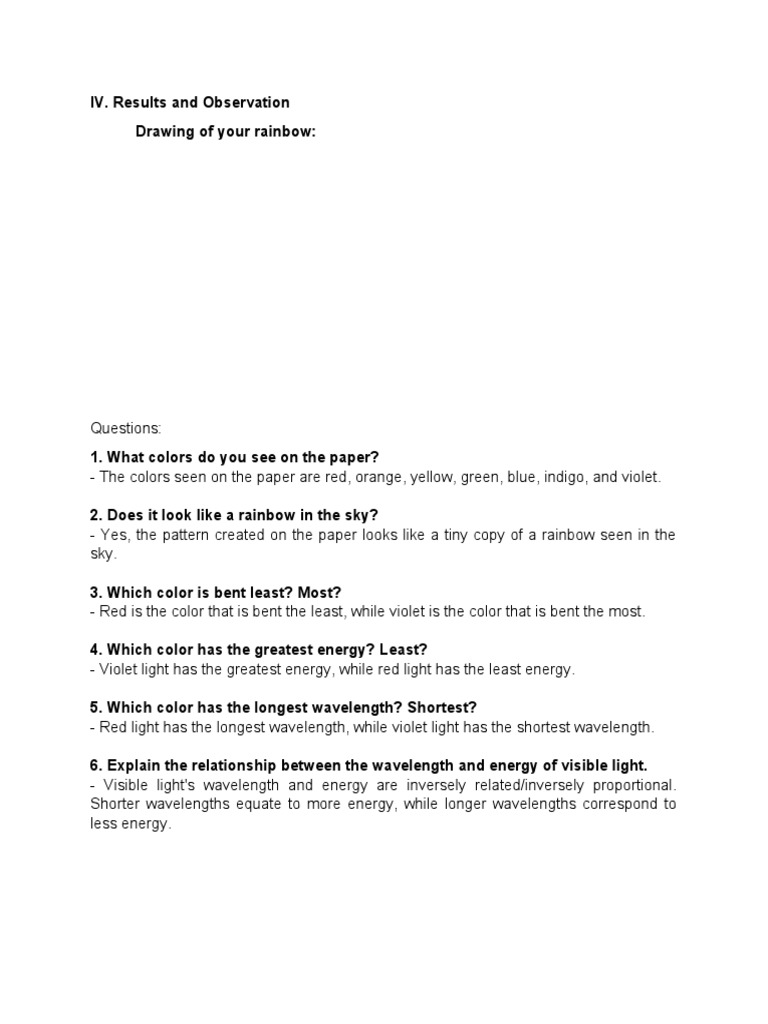 Activity (Make Your Own Rainbow) | PDF | Color | Rainbow