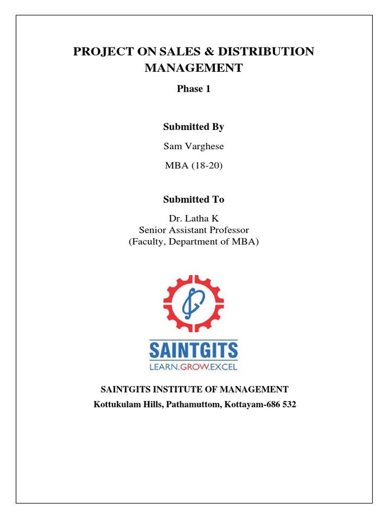 PROJECT ON SALES and DISTRIBUTION MANAGE | PDF