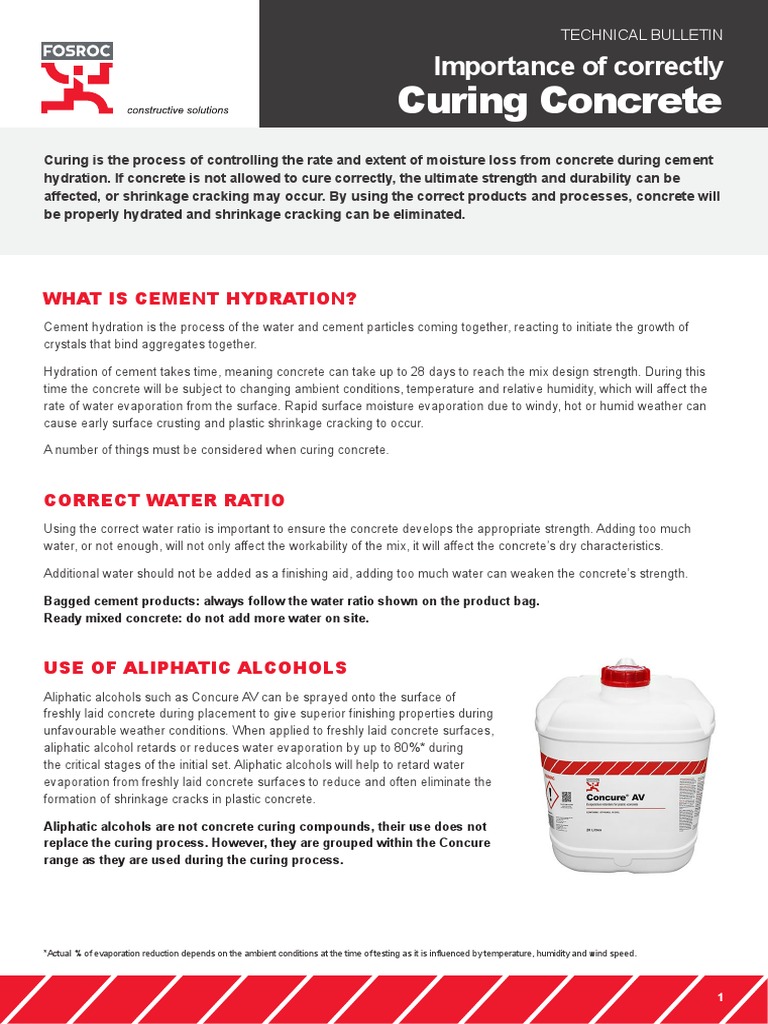 Importance of Curing Concrete | PDF | Concrete | Cement