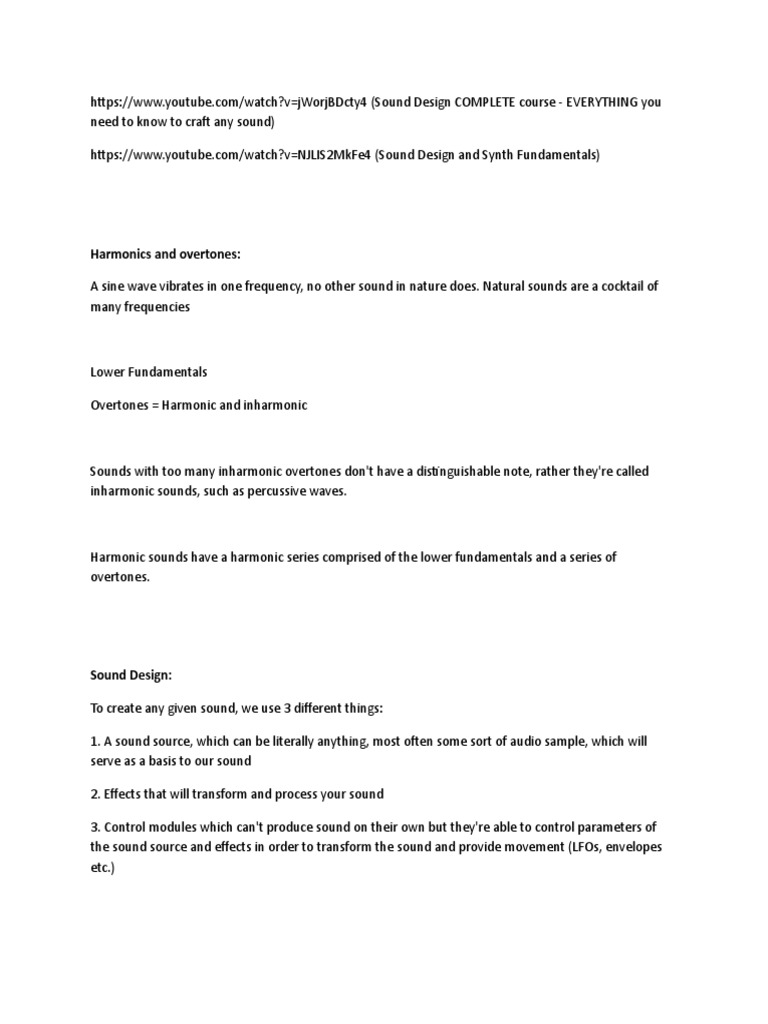 Sound Design | PDF | Language Arts & Discipline