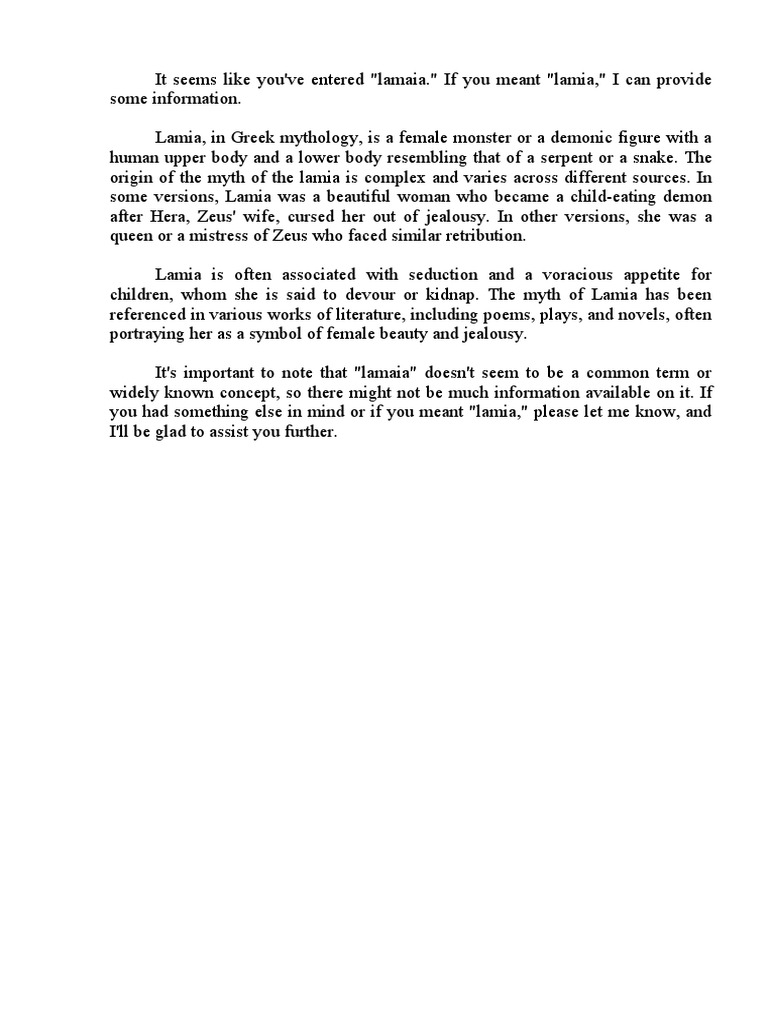 Lamia | PDF