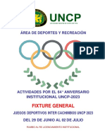 Fixture Juegos Deportivos Intercachimbos Uncp - 2023