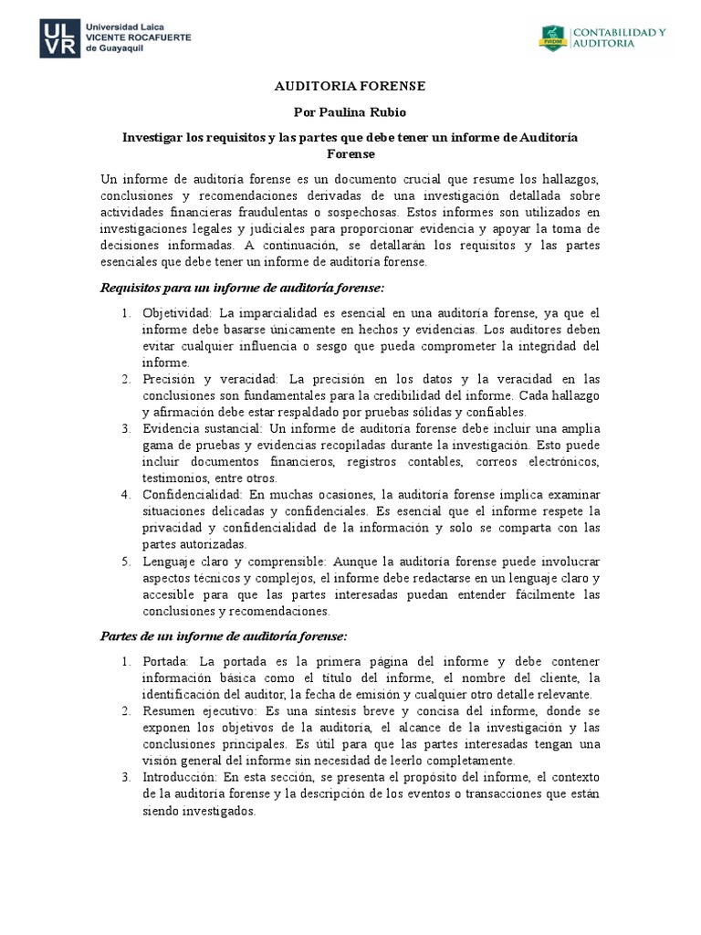 Auditoria Forense Pdf Auditoría