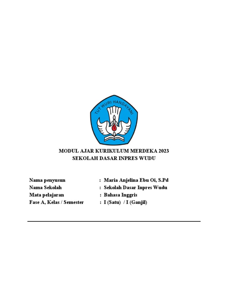 MODUL AJAR KURIKULUM MERDEKA Kelas 1 2023 | PDF