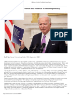 Biden Vows To Combat Venom and Violence' of White Supremacy by S Vijay Kumar