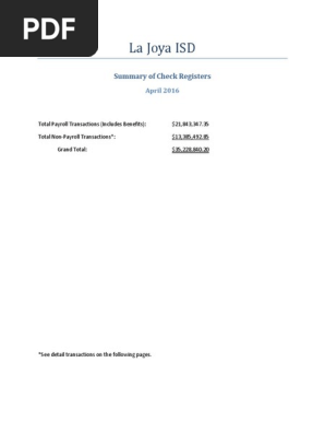 Check Register April 2016