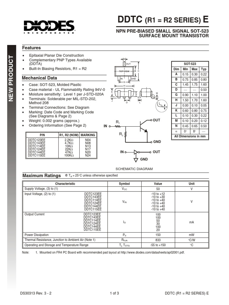DTC144EE PDF Bipolar Junction Transistor Materials Science