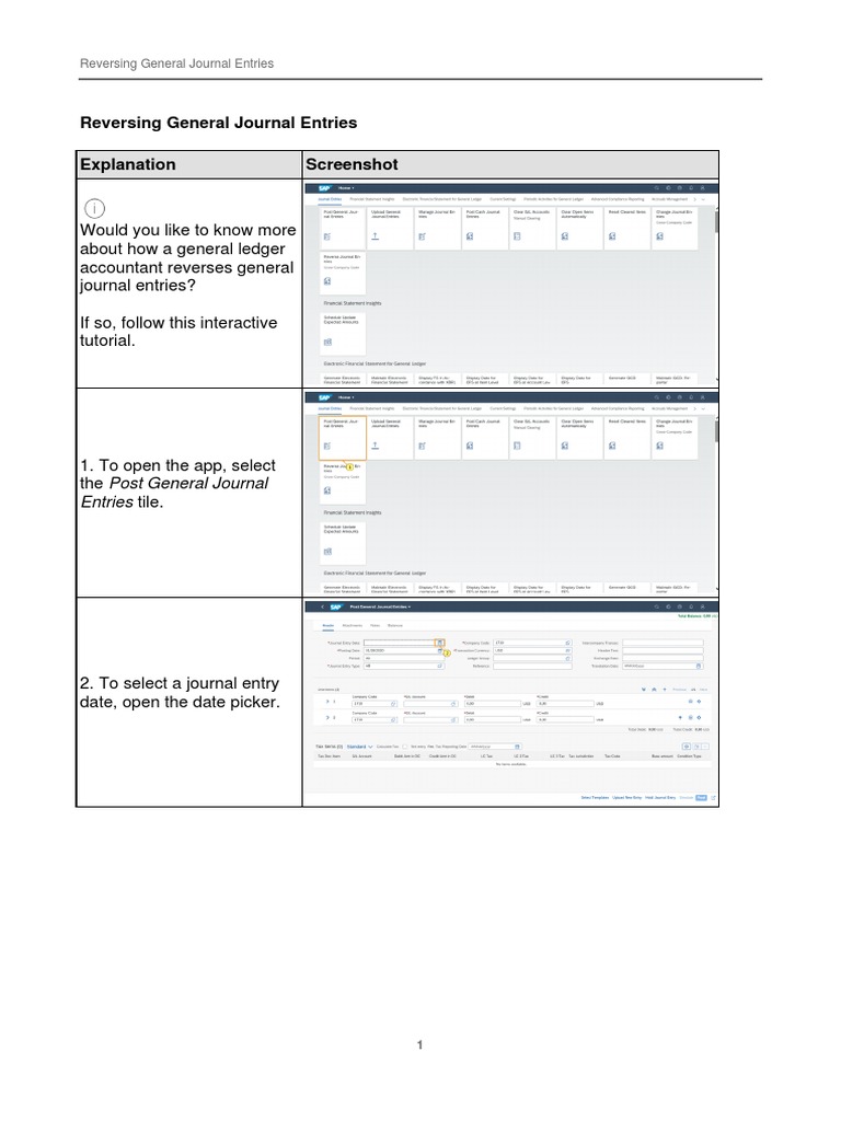 Reversing Journal Entries in SAP | PDF | Debits And Credits | Business