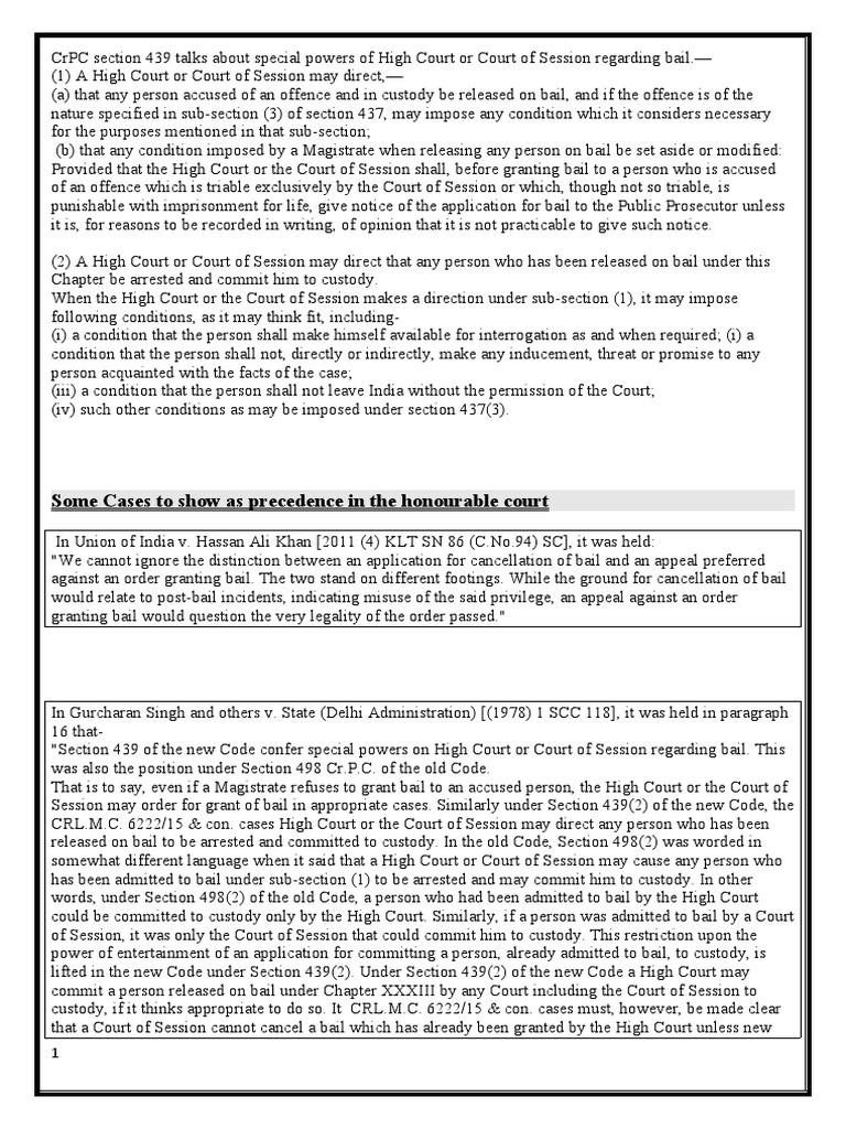 Cancellation of Bail in Sessions Court | PDF | Bail | Crimes