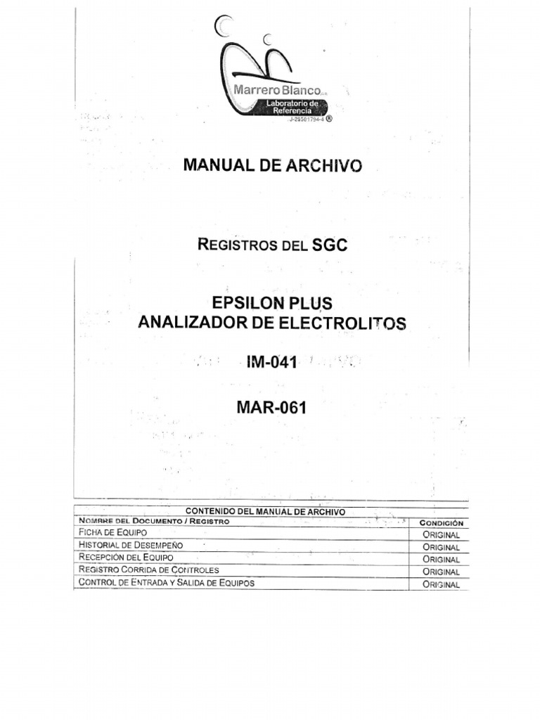 Epsilon Plus Analizador Electrolitos Im-041 | PDF