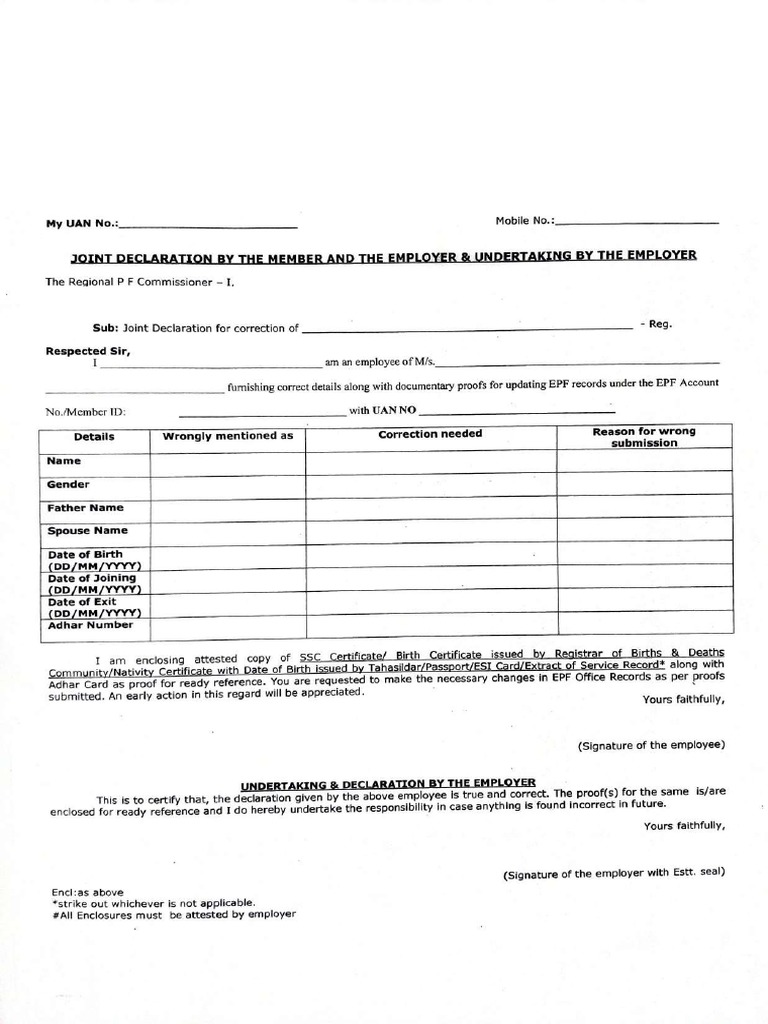 Joint Declaration Form other office | PDF