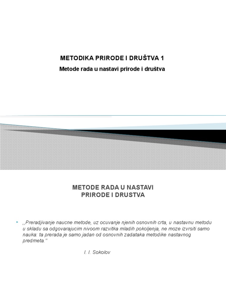 Metode Rada U Nastavi Prirode I Drustva | PDF