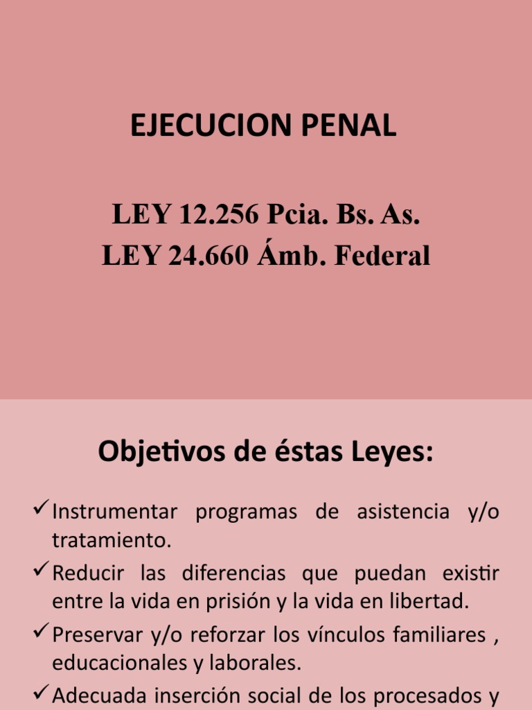 EJECUCION PENAL Power Point | PDF | Prisión | Pena capital