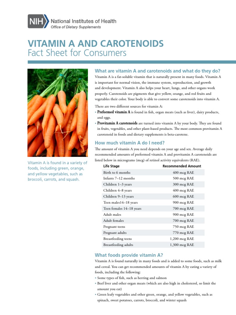 Vitamin A and Carotenoids PDF Vitamin A Vitamin