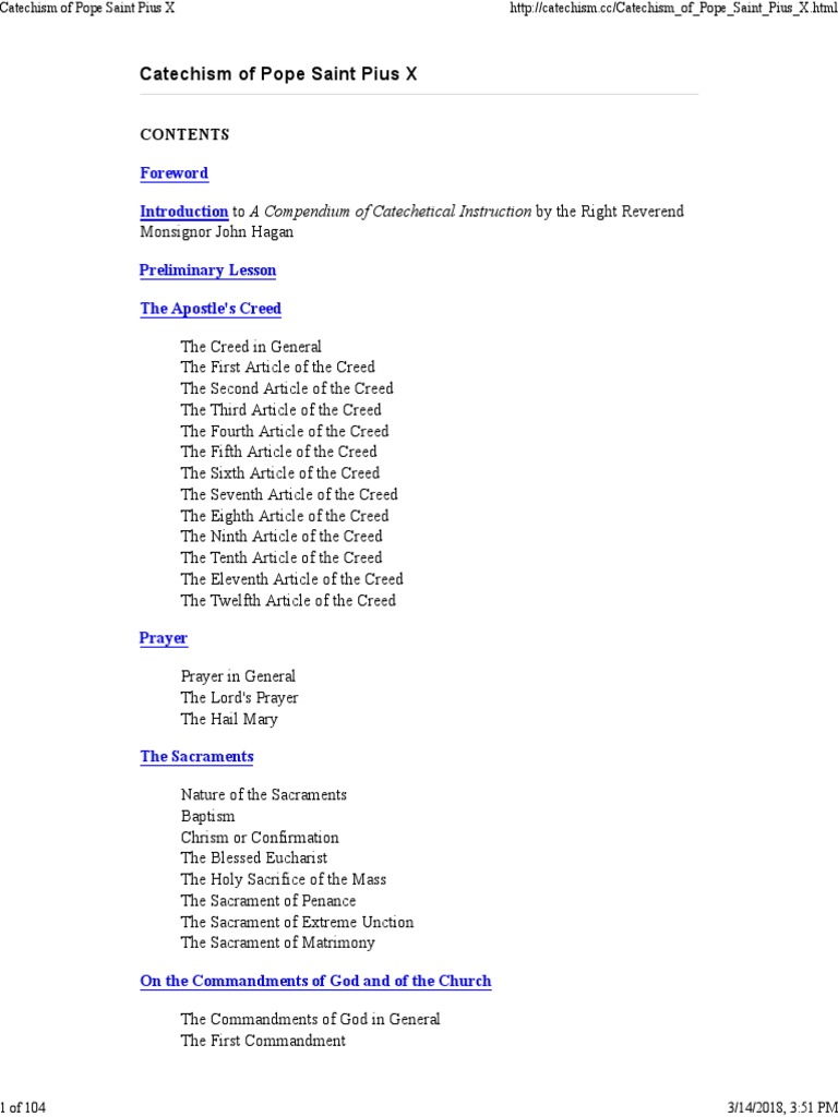 Catechism of Pope Saint Pius X PDF God The Father Jesus